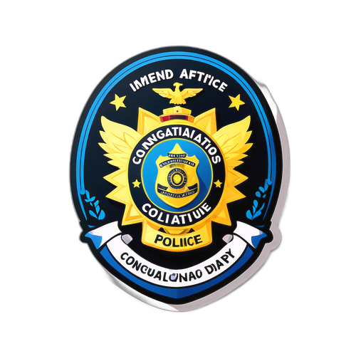 Наклейка с поздравлениями ко Дню работников внутренних дел