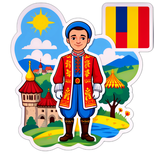 Autocolant jucăuș cu Alexandru Ion