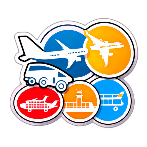 羽田空港のスムーズな交通手段を描いたステッカー