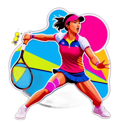 Isang Dynamic na Shot ni Janice Tjen sa Tennis