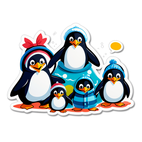 Descubra o Encantador Mundo dos Pinguins: Amizade e Diversão em Cada Traço!