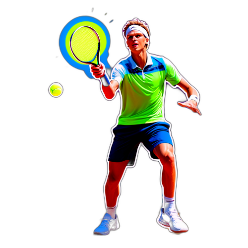Jannik Sinner Melayani Bola Tenis yang Energetik
