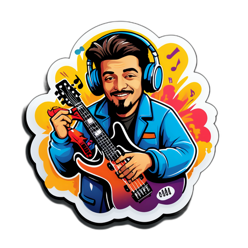 Kreativer Aufkleber für eine Musikkarriere im Graffiti-Stil