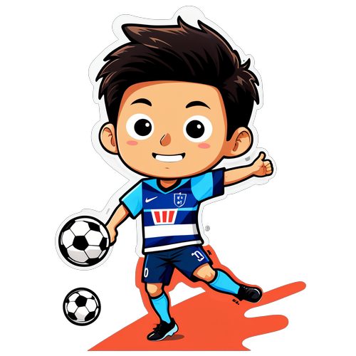 Lekende klistremerke av Heung Min Son med fotball