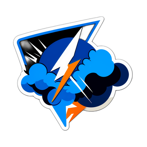 Flyers and Lightning Logos Sticker