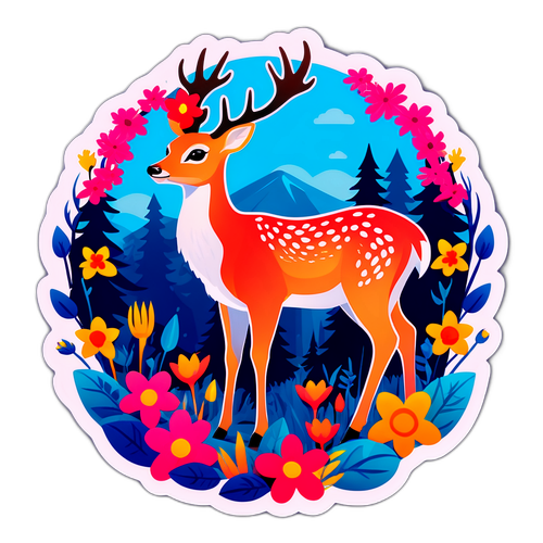 Styliserad hind i naturen