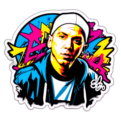 Odważny sticker z Eminemem
