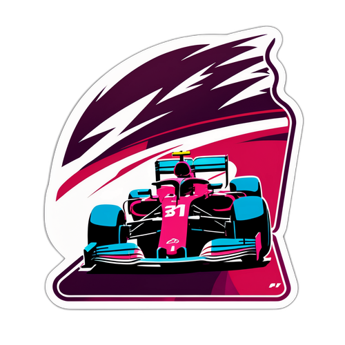 Stylisierte F1-Rennszene in Katar