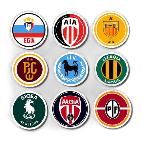 สติกเกอร์ลีกกัลโช่เซเรียอาในสไตล์กราฟิกสมัยใหม่