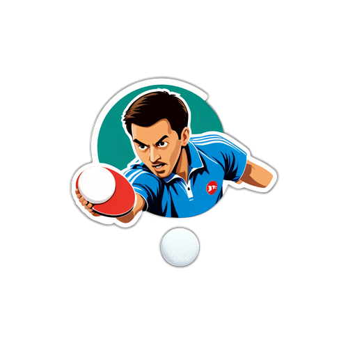 Découvrez le Sticker de Tennis de Table qui Évoque la Passion d'Alexis Lebrun!