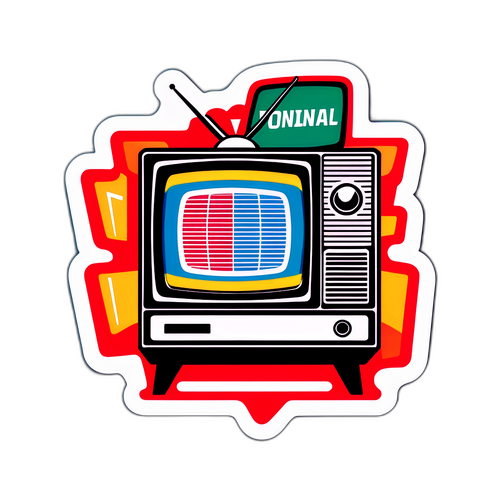 Adesivo de TV Clássica com Jornal Nacional