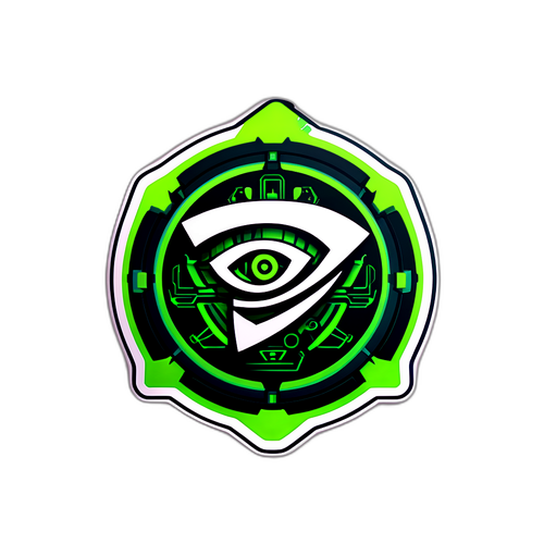 Αυτοκόλλητο με Λογότυπο NVIDIA σε Φουτουριστικό Σχεδιασμό