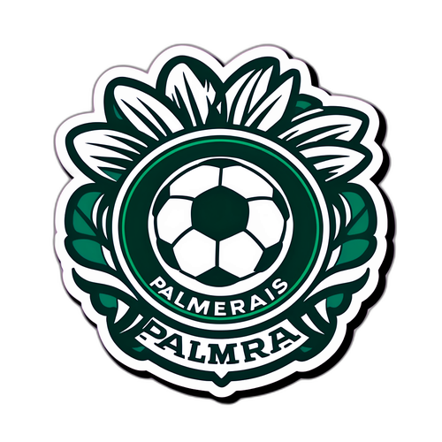 Autocollant du logo de Palmeiras avec des éléments artistiques