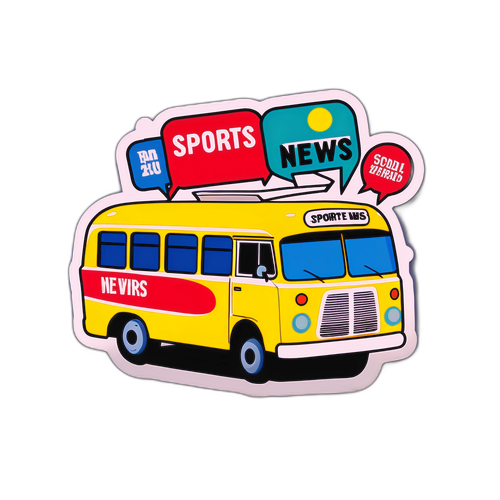 Xe buýt đầy màu sắc với quảng cáo tin thể thao