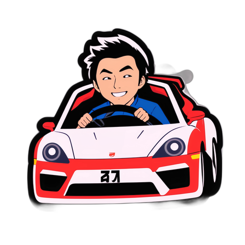 スポーツカーを運転する阿部涼平のシーン