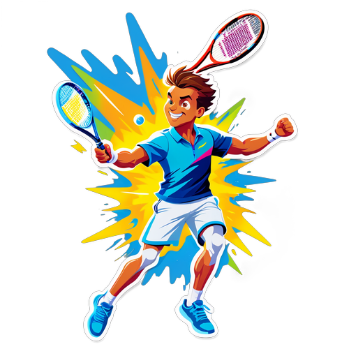 Vibrant Casper Ruud Tennis Sticker