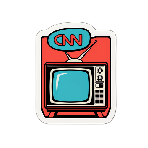 Retro CNN Klistermärke
