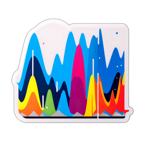 Sticker ng Seismograph na may Makukulay na Linya