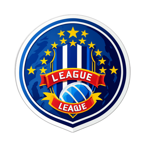 Stylizowana naklejka przedstawiająca ligę europejską