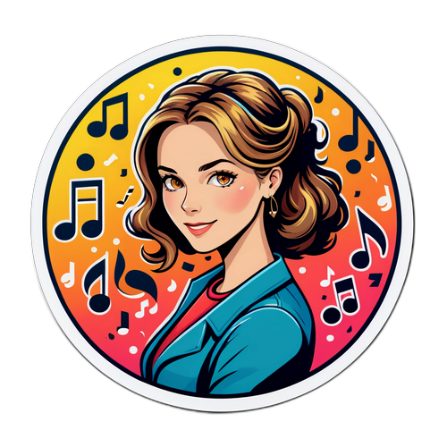 Sticker mit stilisiertem Bild von Christa Kummer