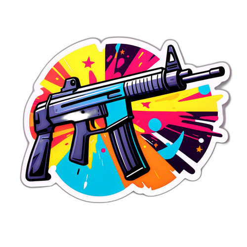 Armes rétro sur fond graffiti coloré