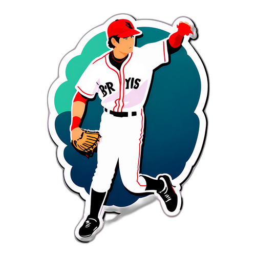 吉井理人の投球と打撃フォームのダイナミックなイラストレーション