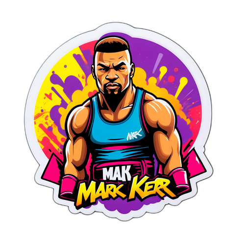 Autocollant représentant un combattant de MMA dans le style des années 90