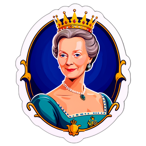 Regal Dronning Margrethe Sticker