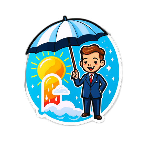 Stiker Pria Cuaca Retro