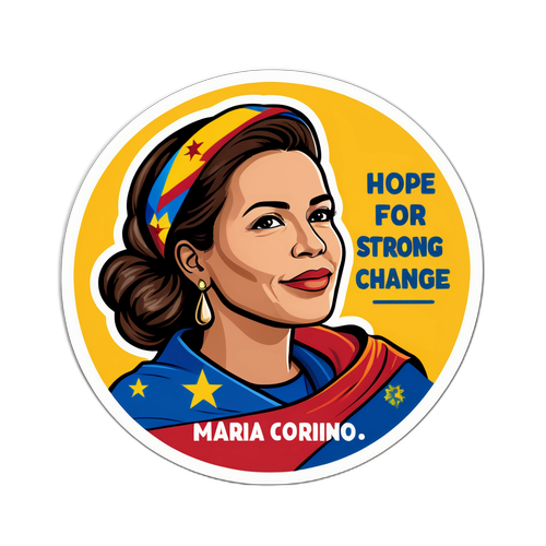 Stark och stärkande klistermärke av Maria Corina Machado