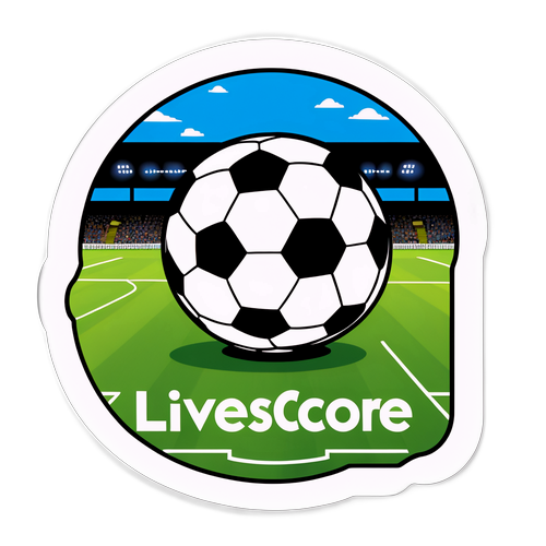 Nhãn dán "Livescore" trên sân bóng