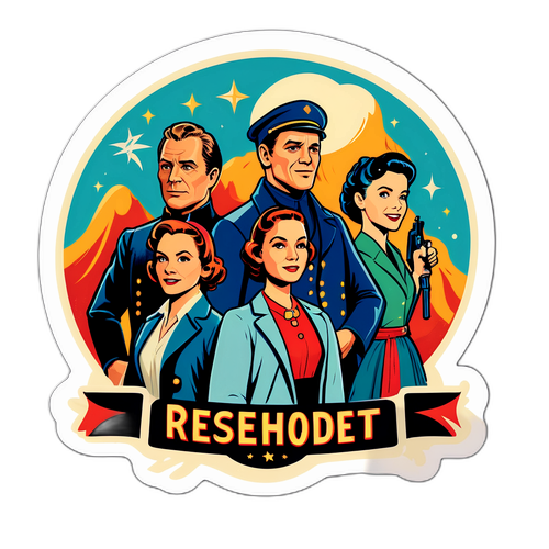 Retro-inspireret klistermærke til filmen 'Rejseholdet'