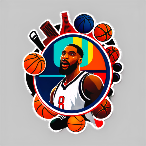 Kolorowa naklejka z logo NBA