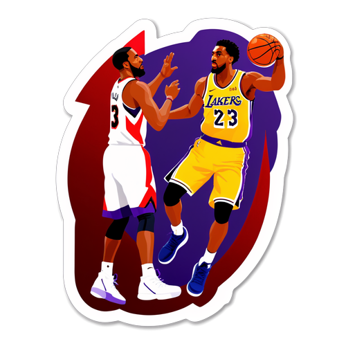 Temang Basketbol na Sticker: Lakers vs. Trail Blazers