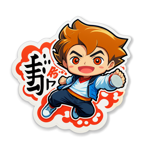 遼大の名セリフとキャッチフレーズが描かれた洗練されたデザインのステッカー