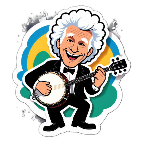 Humorous Cartoon of a Banjo Maestro