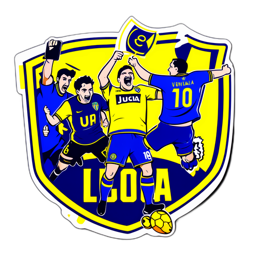 Sticker med Boca Juniors-supporters som firar