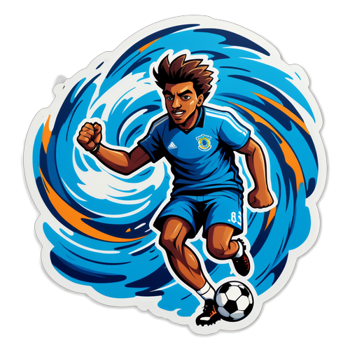 Desenho Estilizado de Furacão com Bola de Futebol