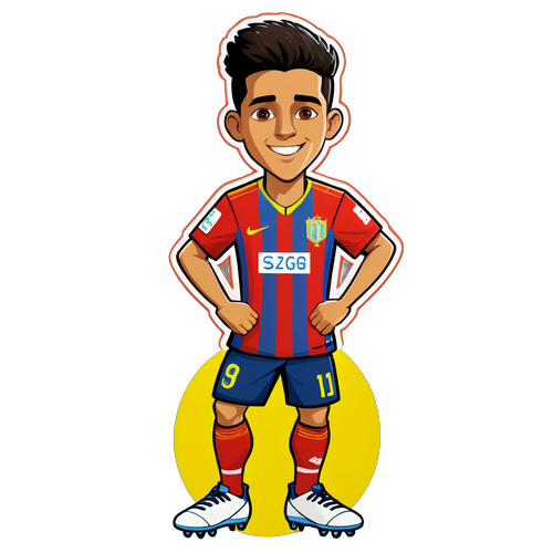 Sticker van Rodri in zijn voetbaloutfit