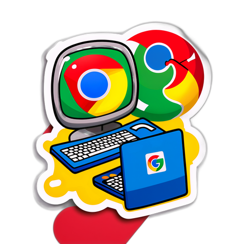 Hauska Google Chrome -tarra tietokoneen kaatumisesta