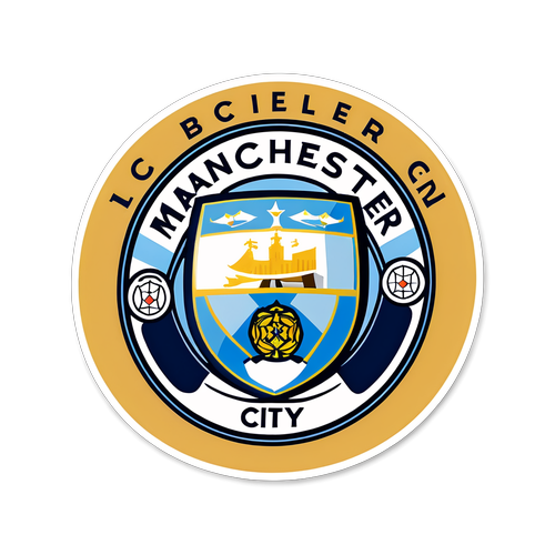 Manchester City Mengguncang! Sticker Seru Melawan Ipswich Town dengan Warna Tim dan Siluet Ikonik Kota!