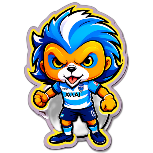 Adesivo do Avaí Futebol Clube com o mascote em ação