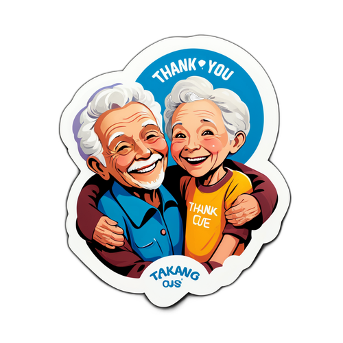 สติ๊กเกอร์ที่แสดงความรักและเคารพผู้สูงอายุ