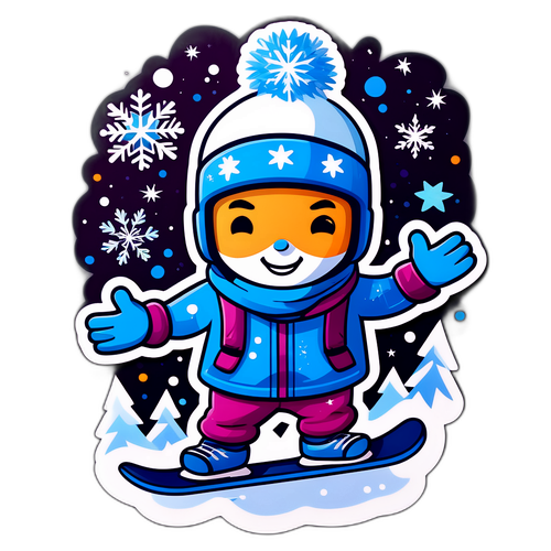 Stylizowany bohater sportów zimowych