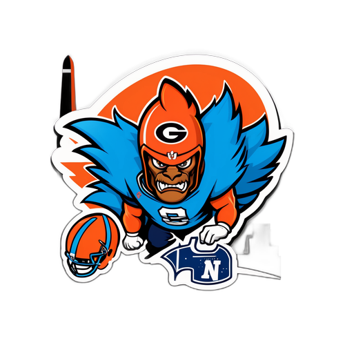Humorous NFL Mascot Sticker