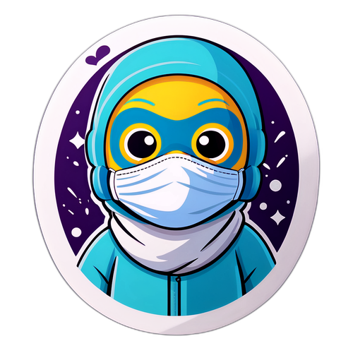 かわいいマスクをしたキャラクターのイラスト