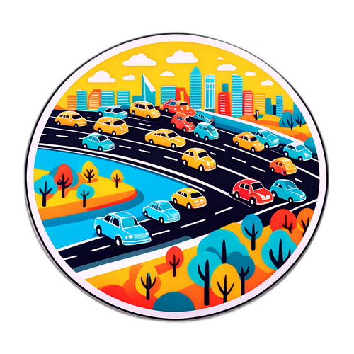 宽阔高速公路与繁忙交通