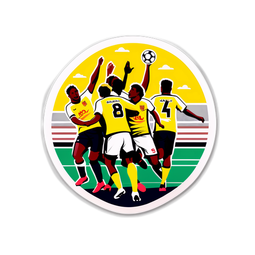 Diseño de Sticker de un Momento Emocionante del Partido Santa Fe - Águilas Doradas