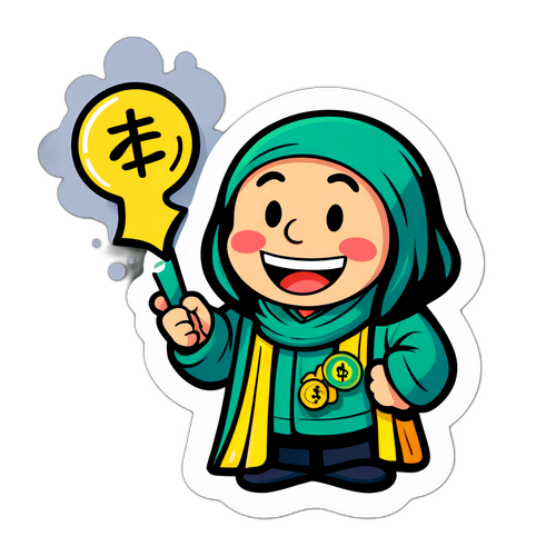 연말 세금 정산의 단순함을 상징하는 캐릭터 스티커