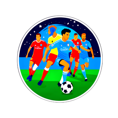 Динамичная сцена матча Лиги Чемпионов